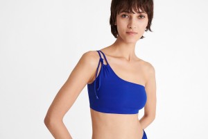 Eres Bass One-shoulder Crop Top Bikini Top Dame Indigo | 20864JICZ