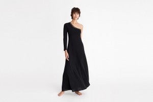 Eres Play One-shoulder Long Kjole Dame Sort | 49071FLKI