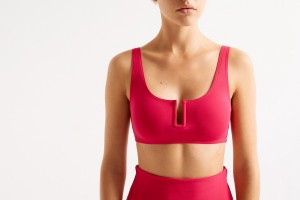 Eres Ultrason Crop Top Bra Grenadine 23e Bikini Top Dame Rød | 17892FYGR