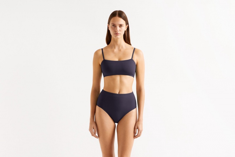 Eres Azur Crop Bikini Top Dame Mørkeblå | 75128XTWN