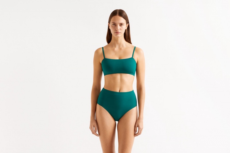 Eres Azur Crop Top Jungle 23e Bikini Top Dame Grøn | 30952ZDVE