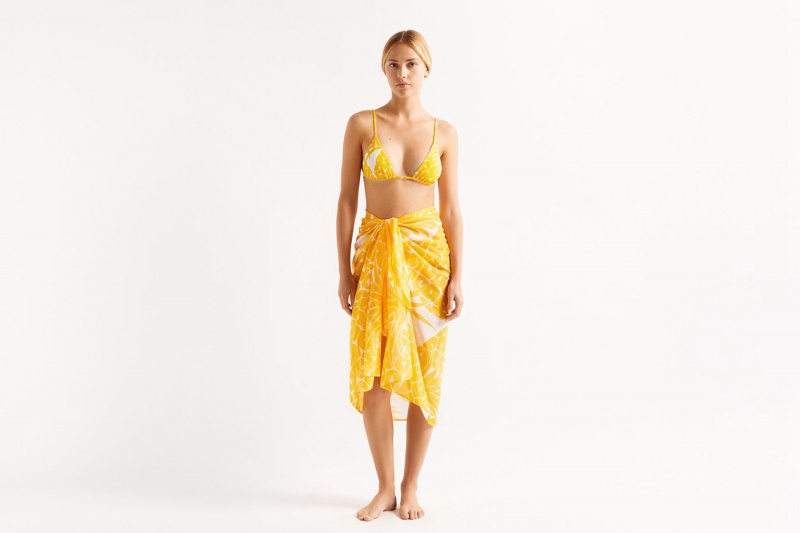 Eres Daniela Ananas Imprime Ananas Sarong Dame Gul | 46129WPQC