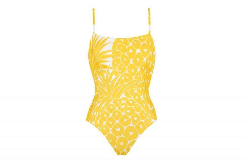 Eres Friandise Tank One-pice Imprime Ananas One piece Dame Gul | 73980YVFQ