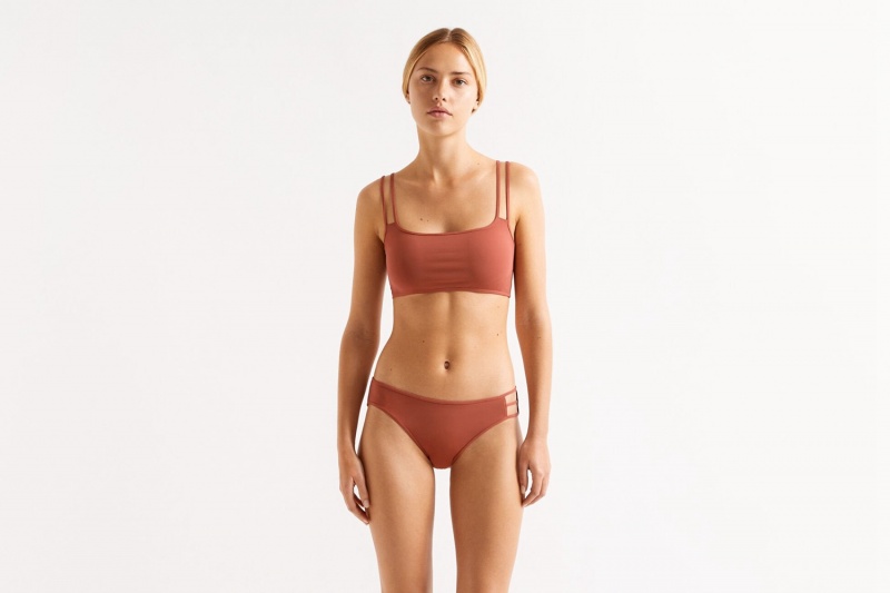 Eres Manioc Crop Top Bikini Top Dame Orange | 86215GPBO