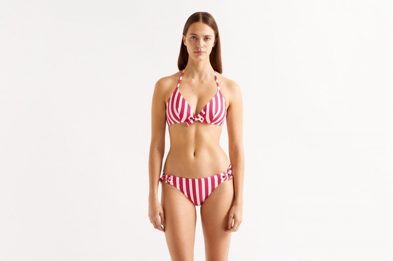 Eres Mucho Small Triangle Grenadine 23e Bikini Top Dame Hvide Lyserød | 75613BLUG