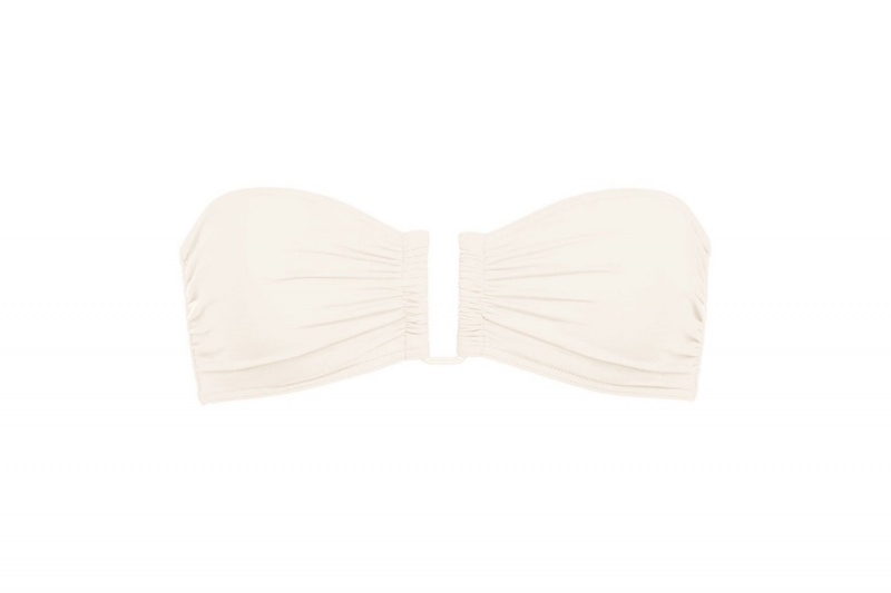 Eres Show Bandeau Percale Bikini Top Dame Hvide | 45687RPDK