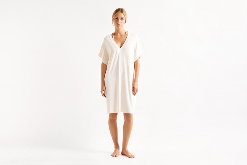 Eres Tali Kort-tunic Percale Sarong Dame Hvide | 06912RDCK